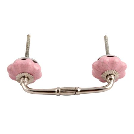 Pink Melon Crackle Ceramic Bridge Handle